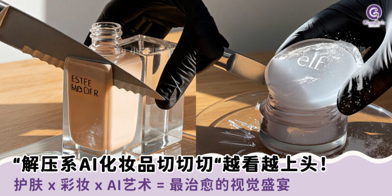 “解压系AI化妆品切切切“越看越上头！